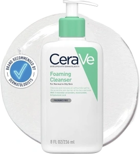 CeraVe Foaming Cleanser for Normal to Oily Skin 236ml with Niacinamide and 3 Essential Ceramides