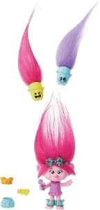 Mattel Trolls Band Together Hair Pops Small Doll, Queen Poppy with Removable Clothes & 3 Surprise Accessories, HNF10