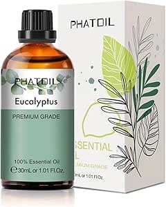 PHATOIL Eucalyptus Essential Oil 30ML, Premium Grade, Pure Essential Oils for Diffusers for Home, Perfect for Aromatherapy, Diffuser, Humidifier, Candle Making