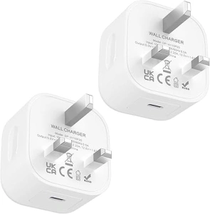 USB C Plug, 2Pack 25W USB C Fast Charger Plug Power Adapter for iPhone 16/15/14/13/12/11 Pro/Pro Max/XS Max/XS/XR/X/SE 2022/10/8, iPad, Samsung Galaxy, Fast Charger USBC Type C Plug UK Power Adapter