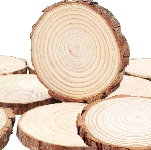 NAUDILIFE Wood Slices ,( 12 Pcs) 9-10cm Ches in Diameter, Used for handicrafts, Center Decoration and Painting, Christmas DIY Projects Decoration, Polished Round Wooden Discs Unfinished