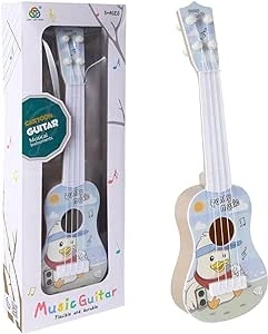 37 CM Kids Ukulele Guitar Toy, Guitar Musical Toy Ukulele Instrument, with 4 Adjustable Strings Mini Guitar and Picks for Toddlers Boys and Girls (Blue)