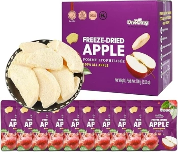 ONETANG Freeze-Dried Fruit Apple Chips, 10 Pack Single-Serve Pack, Non GMO, Kosher, No Add Sugar, Gluten free, Vegan, Holiday Gifts, Healthy Snack 0.35 Ounce