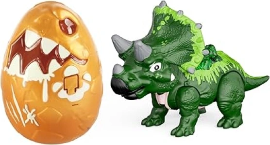 GizmoVine Dinosaur Egg, Dinosaur Toys for Boys, DIY Take Apart Green Triceratops Figures with Roaring Sounds and Lights, ABS Soft Rubber, Surprise Dino Egg Gifts for Kids 2 3 4 5 6 Year Olds