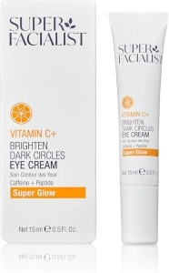 Super Facialist - Vitamin C + Brighten Dark Circle Eye Cream, Revive & Brighten The Under Eye Area, Boosted with Caffeine & Light Diffusers, Fragrance Free, 15ml