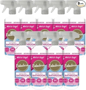 Fabulosa Multi Purpose Antibacterial Dazzling Bathroom Cleaner Disinfectant Trigger Spray with Lasting Fragrance, 9 Pack, 500ml, Winter Angel