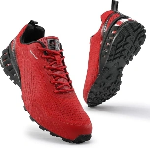 COOJOY Mens Trail Running Shoes Breathable Hiking Trekking Trainers Arch Support Walking Shoes