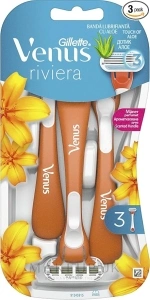 Gillette Venus Riviera Women's Razors Women's Disposable Razors (6 x 3 Pack, total 18 razors)