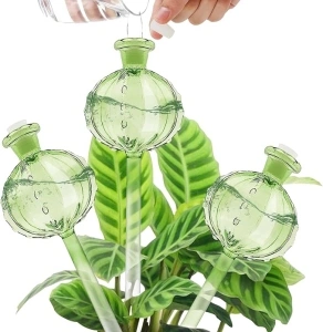 Automatic Plant Waterer, 3pcs Plant Watering Globes Glass, Self Watering Bulbs Devices, Cactus-shaped Plant Water Drippers for Indoor and Outdoor Plants