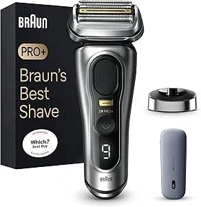 Braun Series 9 PRO+ Electric Shaver for Men, 5 Pro Shave Elements & Precision Long Hair ProTrimmer, PowerCase, 9527s, Silver, Rated Which Best Buy