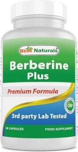 Best Naturals Berberine Plus with Berberine HCl, Vitamin C and Zinc, 1000 mg, 60 Capsules