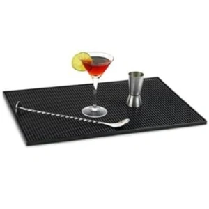 bar@drinkstuff Service Bar Mat 12 x 18inch Black Rubber Drip Mat, Rubber Bar Mats, Drip Mat