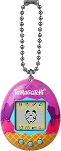 Bandai Tamagotchi Original Ice Cream Shell | Tamagotchi Original Cyber Pet 90s Adults and Kids Toy with Chain | Retro Virtual Pets are Great Boys and Girls Toys or Gifts for Ages 8+