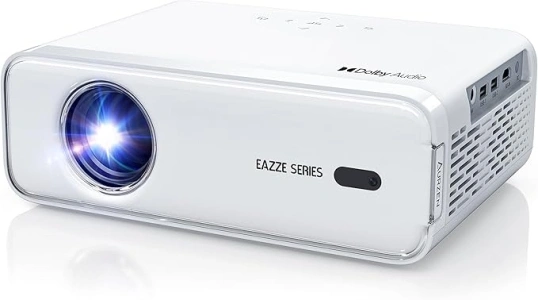 Aurzen Eazze D1 Smart Projector, NetfIix Officially & DoIby Audio Mini Projector with Auto Focus & Keystone, 50% Zoom, HDR 10, WiFi Bluetooth Portable Projector for iOS/Android/USB/TV Stick, White