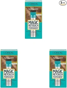 L'Oreal Paris Magic Retouch Permanent Root Concealer, Touching Up Grey Hair Dye, Dark Blonde 7 (Pack of 3)