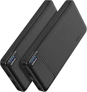 AsperX 2-Pack Power Bank Portable Charger Fast Charging 10000mAh, PowerBank USB C Input and Output, Battery Pack Compatible with iPhone, Samsung, Huawei, iPad, Tablets and More