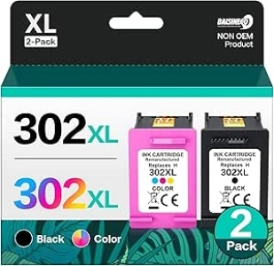 BAISINECO 302XL Ink Cartridges High Yield Compatible with HP 302 XL Ink Cartridges Combo Pack Black and Colour for HP Envy 4520 4523 4524 4527 Deskjet 2130 3630 3636 Officejet 3830 3831 3835 4650