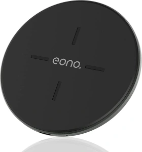 Eono Wireless Charger C1 Qi-Certified 15W Max Super charge Fast Wireless Charging Pad for iPhone 13/12 Mini/12 Pro/12 Pro Max, Galaxy S20/20+/20 Ultra, AirPods Pro(No AC Adapter)