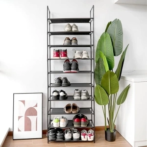 Hawthyhome Shoe Rack Stand with 10 Tier Shoe Rack for Storage, Fits Well in the Hallway, Bedroom, Living Room and Bathroom 60 x 28 x 173 cm, Black