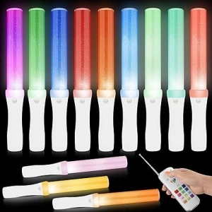 Taotuo 12pcs Set Glow Batons with Remote Control,13 colours With 4 Light Modes,Large Glow Sticks Party Packs,Light Up Sticks,Neon Party Lights for Festival,Christmas,Wedding,Kids' Party Favours Glow