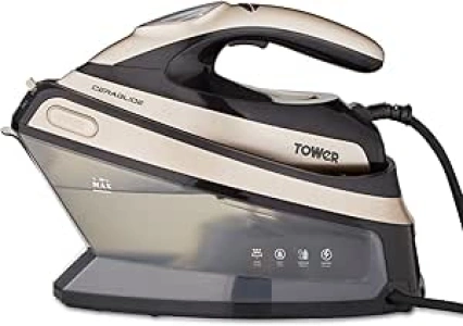 Tower T22024GLD Ceraglide Steam Generator, 4.5 Bar Pressure, 135g/min Continuous Steam 2400W, 1.5L, Champagne Gold & Black