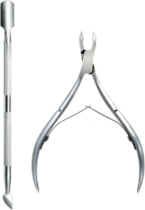 TRHDFW Cuticle Cutters Professional Stainless Steel Double End Cuticle Pusher + Cuticle Nippers Duo – Professional Manicure Pedicure Nail Cleaner Gel Polish Remover Prep Cutters Remove Dead Skin