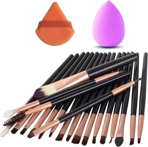 PARENCE 22-Piece Make-Up Set with 20 Brushes, Blender Sponge, Powder Puff