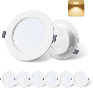 ALUSSO LIGHTING LED Recessed Ceiling Lights, 25.5mm Ultra Slim Spotlights, 9W 690LM Led Downlights Ceiling, Warm White 3000K Recessed Ceiling Lights, Cutout Ø115-135mm, 6 Pack