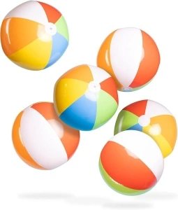 Inflatable Multicoloured Rainbow Blow Up Large and Small Beach Balls for The Pool Summer Parties Gifts and Decorations Childrens Kids & Adults Toddler Childs Toys (24 inch, 12 pack)