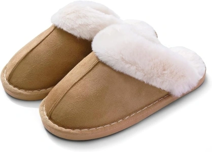 Slippers Women Gifts Ladies Fluffy:Women's Slippers Cozy Memory Foam House Mens Slippers,Fluffy Wool-Like Ladies Slippers,Plush Fleece Lined Shoes for Home Outdoor, for Women Men