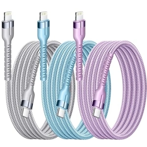 Ucyable USB C to Lightning Cable 0.9M/3FT 3Pack MFi Certified Nylon Braided iPhone Fast Charger Cable Type C to Lightning Power Delivery Charging Cable for iPhone 14 13 12 11 Pro Max X XR XS 8 Plus