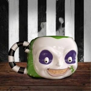 Paladone Beetlejuice Face Shaped Mug - Officially Licensed Merchandise Gift for Retro Horror Movie Fans, Extra Large 3D Ceramic Drinkware, 80's Movie Collectors Cup, 650ml (21 fl oz)