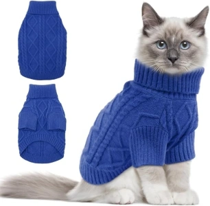 EMUST Cat Sweater, Knitted XS Dog Sweater, Pullover Sweaters for Cats, Dog Christmas Sweater for Small Medium Dogs Puppy Girl Boys,RoyalBlue XS