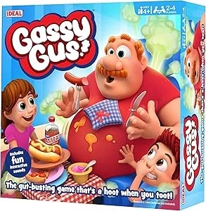 IDEAL | Gassy Gus: The gut-busting game that's a hoot, when you toot | Kids Games | For 2-4 Players | Ages 4+, Multi-color