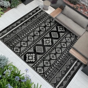 Famiaby Outdoor Rugs for Garden Waterproof Patio Rugs Reversible Mat Portable Picnic Blanket Outdoor Carpet for Balcony Deck Backyard Porch Beach BBQ