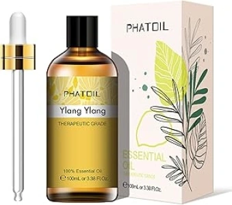 PHATOIL Ylang Ylang Essential Oil 100ML, Pure Premium Grade Ylang Ylang Essential Oils for Diffuser, Humidifier, Aromatherapy, Candle Making