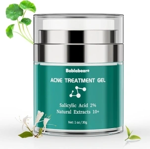 Acne Treatment Cream: Salicylic Acid Spot Cream for Acne, Pimples, Face Blemishes, Blackheads, and Oil Control, Anti-Acne Removal Cream for Teenagers, Suitable for Face, Back, and Butt, 30g