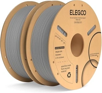 ELEGOO PLA+ Filament 1.75mm Grey 2KG, PLA Plus Tougher and Stronger 3D Printer Filament, Dimensional Accuracy +/- 0.02mm, 2 Pack 1kg Cardboard Spool(2.2lbs) for Most FDM 3D Printers