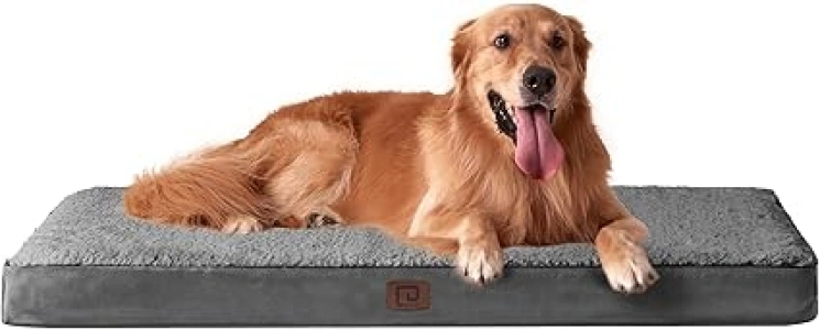 EHEYCIGA Orthopedic Extra Large Dog Bed Mattress XL with Removable Washable Cover for Crate, Grey, 112x81x9cm