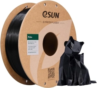 eSUN PLA+ Filament 1.75mm, Enhanced Toughness, Dimensional Accuracy +/- 0.03mm, 1KG Spool (2.2 LBS) 3D Printing Filament for 3D Printers, Polylactic Acid, Black