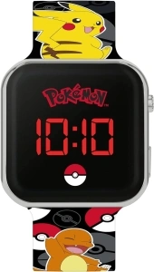 Pokemon Boy's Digital Quartz Watch with Silicone Strap POK4322