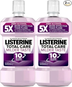 Listerine Total Care Milder Taste Mouthwash 500ml (Pack of 2)