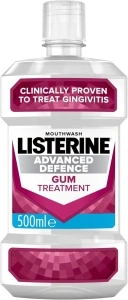 Listerine Advanced Defence Gum Treatment Mouthwash (500ml), Clinically Proven to treat Gum Disease for Healthier Gums in as Little as Two Weeks, Repels Plaque Germs to Treat and Prevent Gingivitis from Recurring