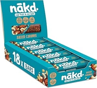 Nakd Salted Caramel Natural Fruit & Nut Bars - Vegan - Healthy Snack - Gluten Free - 35g x 18 bars