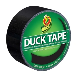 Duck Tape Solid Colours Black. Repair, craft, personalise, decorate and educate - 48mm X 18.2m