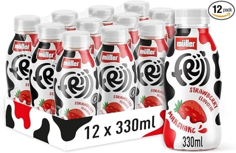 Muller FRijj Strawberry Milkshake 330ml (12 Pack)