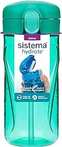 Sistema Hydrate Quick Flip Water Bottle | 520 ml | BPA Free Water Bottle with Straw | Recyclable with TerraCycle®| Assorted Colours