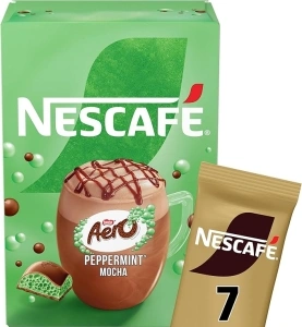 Nescafe Peppermint Aero Mocha 7 x 19g Sachets, 100% Responsibly Sourced Coffee