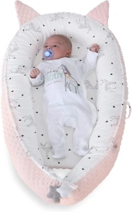 Baby Nest Sleeping Pod for Baby 0-12months Newborn Lounger for Co-Sleeping, Baby Bassinet Portable Baby Bed, Adjustable Newborn Nest Pod Breathable 100% Cotton Cover, Newborn Essentials