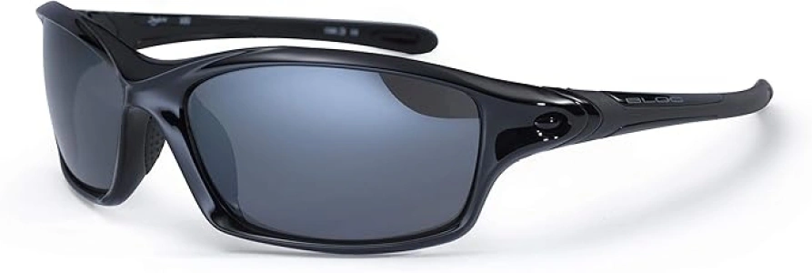 Bloc Eyewear Daytona Wrap Around Sports Sunglass - Shiny Black, 14 cm